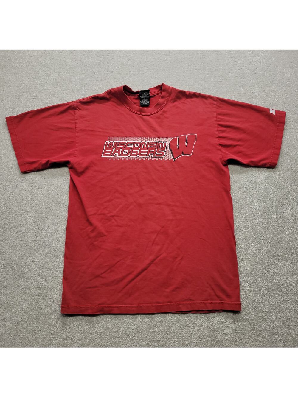 Vintage Starter Wisconsin Badgers Red T Shirt Mens Medium NCAA College